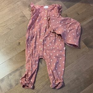 Petit Lem Pink Floral Kids Matching Set